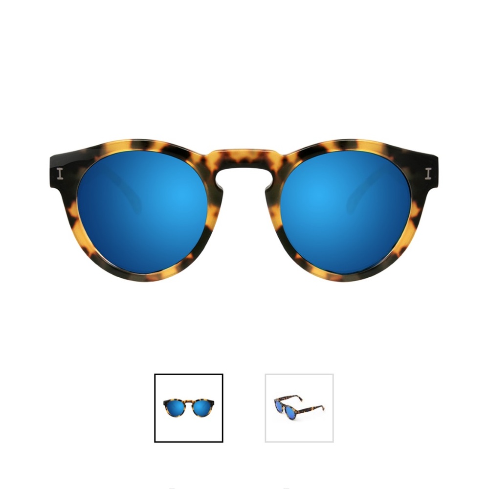 Illesteva Leonard Sunglasses Tortoise Blue Mirror